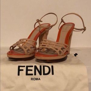 Fendi Platform Acrylic Heel Strap Sandal